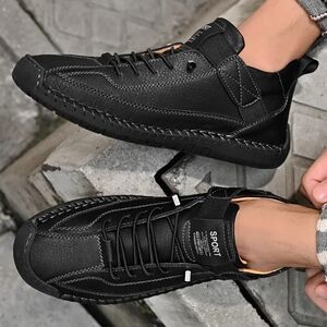 Men's LZDZN Leather Loafers Casual Dress Driving Boat Black Shoes  7.5